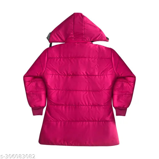 Stylish red nylon winter jacket for girls, insulated and durable, ideal for cold weather adventures