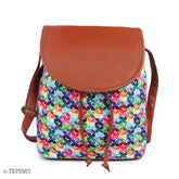 Canvas printed flower cross body bag for girls and women, vibrant floral design, free size (30x12x32 inches), handmade Indian artisan craft