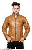 Faux Leather Riders Jacket, solid black with long sleeves, one safe pocket for mobile, sizes M, L, XL, XXL