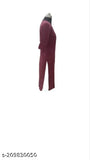Purple winter woolen kurti with three-quarter sleeves, solid design. Hand wash only