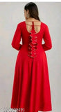 Red rayon three-quarter sleeve jumkaa, solid design on Indian clothing rack
