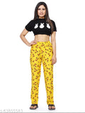 Yellow rayon maxi pyjama for women - super comfortable summerwear, free size