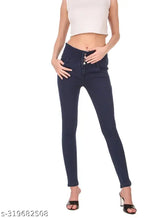 Dark blue denim jeans for women, available in sizes 28-36, made in India