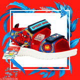 Red Spiderman1 patent leather kids sandals by Green Comfort, textured net pattern for boys aged 3-4 years