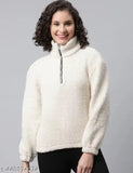 Winter wear fur jacket for girls, long-sleeved wool pulover in solid color, luxury fashion accessory from India