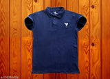 Stylish blue short sleeve cotton T-shirt for men, pure premium by Are vaah