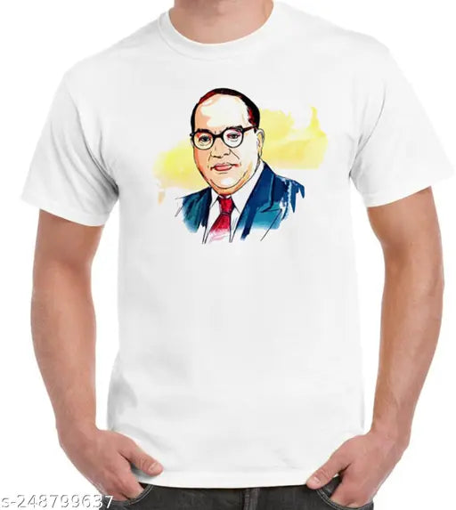 Printed polyester t-shirt of Dr Baba Saheb, Indian brand with high-quality premium print, XL size (Chest: 44 in)