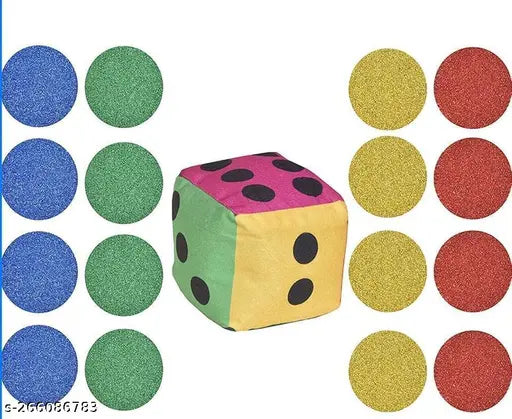 Cotton Ludo bedsheets set with dice, ideal for summer, includes 2 pillow covers, easy hand or machine wash, origin India (90x100)