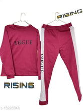 Vogue women's cotton blend nightsuit in printed net pattern, long-sleeved t-shirt and legging set