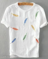 White cotton short sleeve men's t-shirt from PUNTERS, printed design