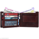 Bombay Brown HideTheory Men's genuine leather wallet, 8 card slots, RFID blocking, free size (12cm x 15cm), India-crafted men's accessory