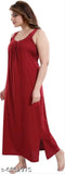 Solid cotton sleeveless nightdress set, two free-size pieces from India