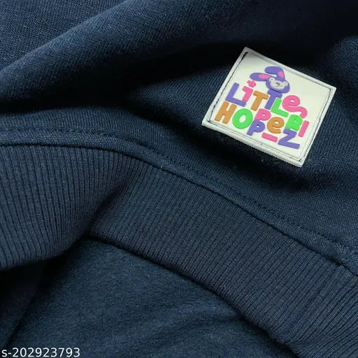 Cotton blend printed fleece sweatshirt for baby boys & girls winter wear, size 6-24 months, made in India