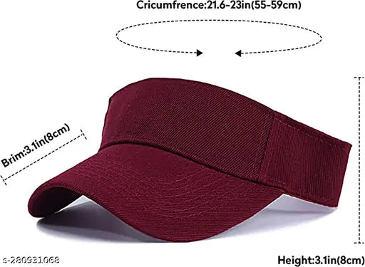 Adjustable cotton unisex sports wine sun visor cap, high-quality breathable material, ideal for outdoor activities