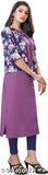Graceful poly crepe kurtis in solid combo, 3/4 sleeve length. 100% cotton. Sizes: S, XL, L, M, XXL, care instructions included
