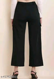 Cotton blend solid-colored new stylish women's cargo pants - size 26, 28, 30, 32 from India