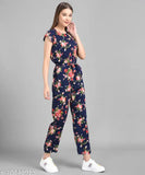 Printed net crepe jumpsuit for women and girls, SachaRahi presents, short sleeves