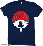 Blue and Maroon Printed Naruto Itachi Hoodie T-Shirt, Cotton Blend, Short Sleeves for Men and Women - Size: S, M, L, XL, XXL