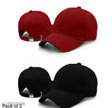 Cotton baseball caps: 2 trendy, plain styles for kids & adults (Girls/Boys/Men/Women), adjustable & solid-patterned, Indian origin