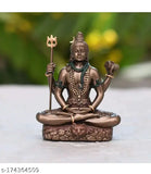 Small marble Shiva Bhola Shankara idol figure, unique design, best for car dashboard (8.5*5.5*4cm)