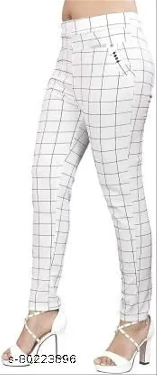 Printed cotton ChAKE JEGGINGS free size, perfect fit for sizes 24-36, model shown wearing a size 36