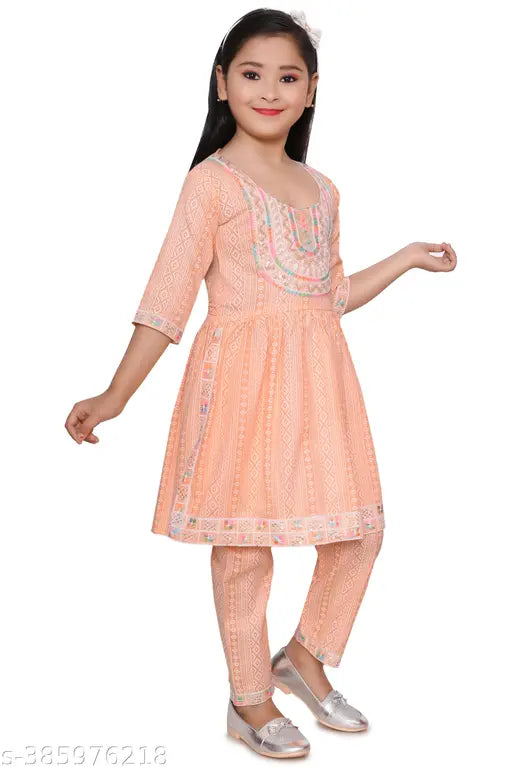 Embroidered rayon anarkali pyjama sets for girls (Indian traditional wear), size 2-3 years, 4-5 years, 5-6 years, 6-7 years