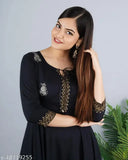 Rayon embroidered flared Anarkali Kurta, printed combo with three-quarter sleeves, women's size S to 5XL, ideal for festive and party wear