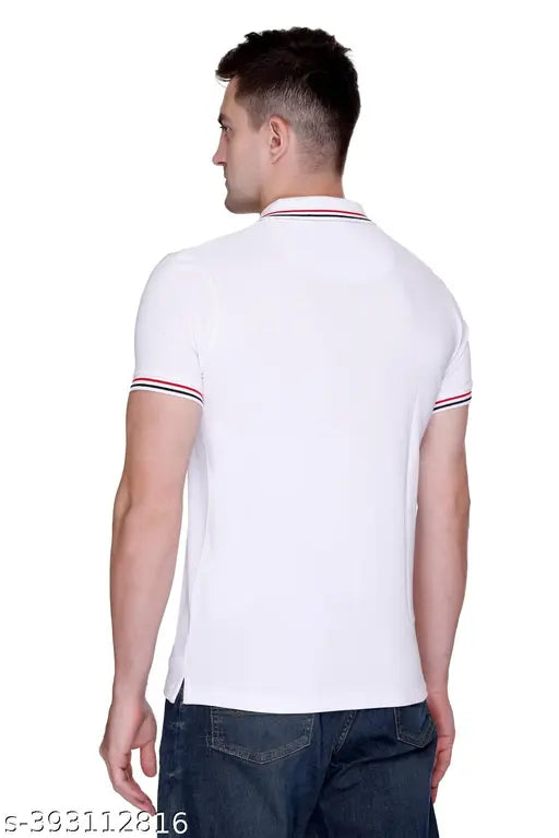 Solid cotton men's polo t-shirt, short sleeves, available in sizes S-XXL from India