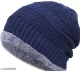 Textured windproof wool cap, soft & cozy, one size, Indian-made