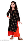 Stylish girls' kurta sets, printed straight-knee length tops with long sleeves, 3-4 years size, Indian traditional wear