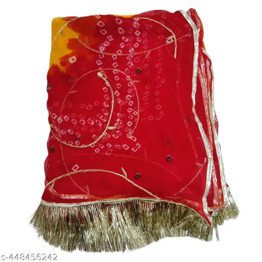 Georgette Rajputi Poshak with embroidery, semi-stitched lehenga, kurti, odhni, and satin astar. Indian partywear fashion