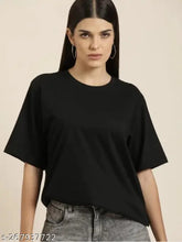 Yellow oversize cotton-blend t-shirt with three-quarter sleeves, solid net design. On model, oversized fit for relaxed style