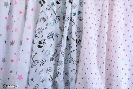 Organic red & pink muslin swaddle set (3pcs) - premium cotton, thick, versatile, newborn to 12 months, India origin