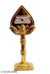 Metal Murugan vel idol, gold-plated white and red, traditional Indian religious artifact, 7cm x 7cm x 3cm