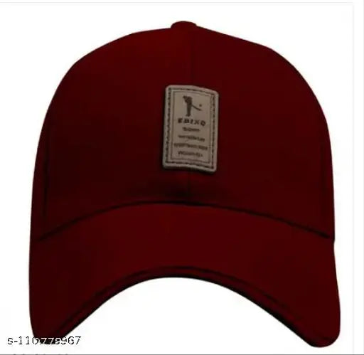 Black and maroon solid cotton traditional caps - versatile Indian beach wear, casual, festive, formal, lounge, party, sports, or wedding attire