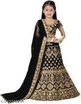 Taffeta silk kids Lehenga choli, trendy and modern with embroidered designs, available in various sizes from 3-16 years