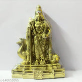 Poly Resin Murugan idol by Rishi Crafts, intricately detailed and gold-toned, ideal for home decor or gifting