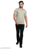 Striped cotton blend polo neck t-shirt for men, latest trending design for casual and semi-formal wear