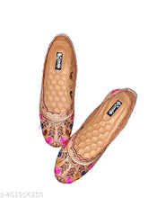 Pink textile multi belly Jutti for women & girls, printed pattern ballet flats with slip-on fastening, high-quality comfortable footwear