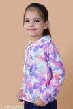 Cotton blend butterfly adventure cozy hoodie for girls, vibrant printed pattern perfect for play and lounging (2-3 years)