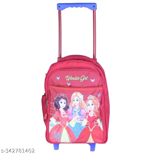 Queen Pink Waterproof School Trolley Bag, Indian Riders Multicolor Polyester, Durable and Stylish Kids Backpack