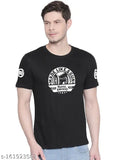 Organic Chics black Royal Enfield graphic printed men's cotton t-shirt, short sleeves, gym style, India origin