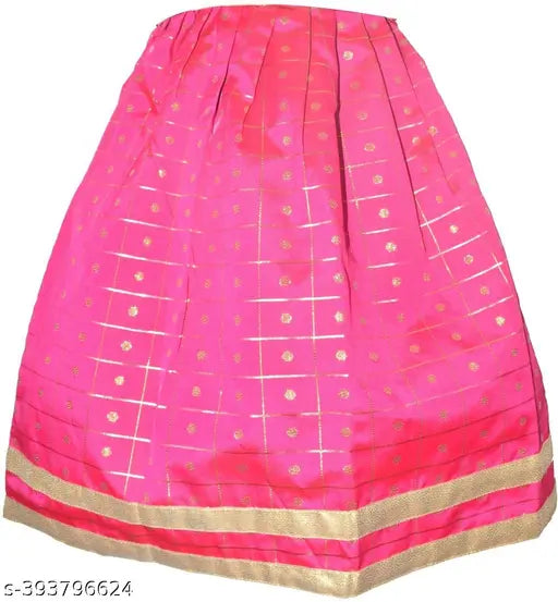 Cotton blend kids' lehenga choli set with net dupatta, embroidered in jacquard stitch style, ideal for special occasions, originates from India (15in/16in waist & 16in length for 6-12 months, 29m/27m waist & 27m length for 6-7 years, etc.)