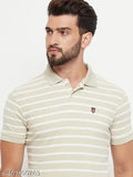 Cotton blend striped polo t-shirt for men (Relane), short sleeves, regular fit, pack of 1