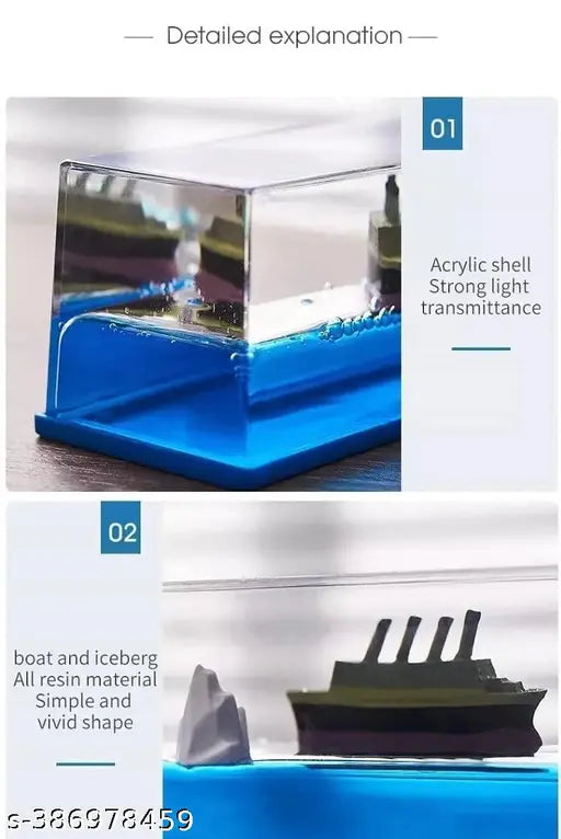 Titanic Wave Cruise Ship acrylic dashboard decor, vibrant nautical showpiece for home or car