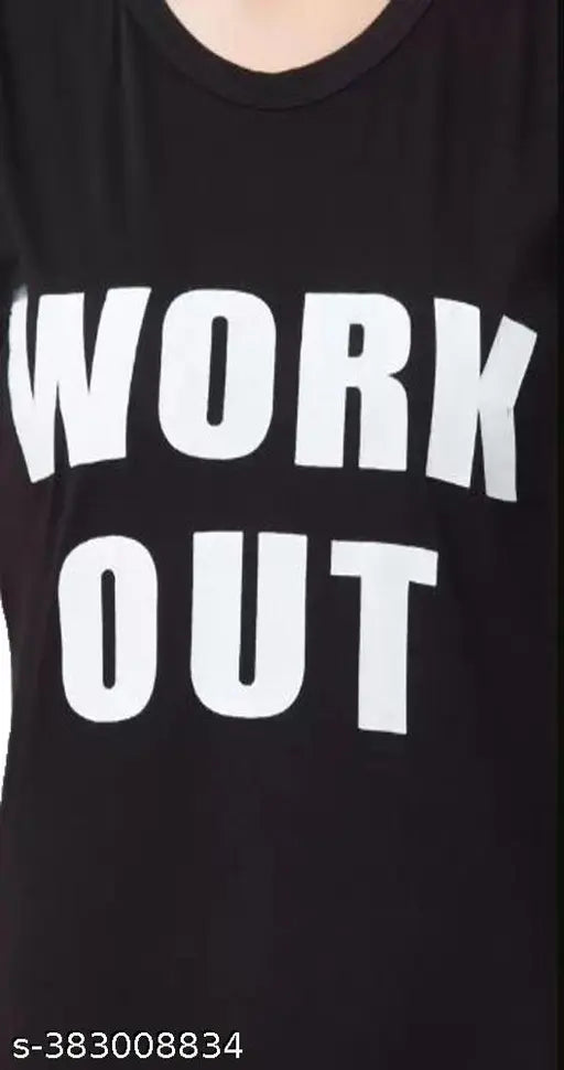 Women's round neck t-shirt & 3/4 th pant set in soft cotton, perfect for home comfort and active wear. Printed design on short sleeves top with elastic waistband capri bottoms. Made in India