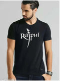 Stylish designer men's cotton t-shirt, short sleeves with printed pattern, sizes S to XL (India origin)