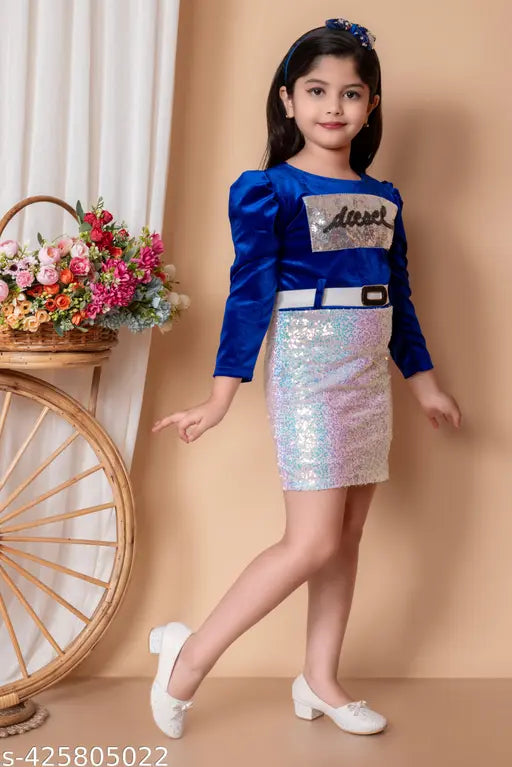 Cotton blend, printed net SPAMitude Modern Comfy Girls Frocks & Dresses for 6-11 year-olds, Indian made children's fashion