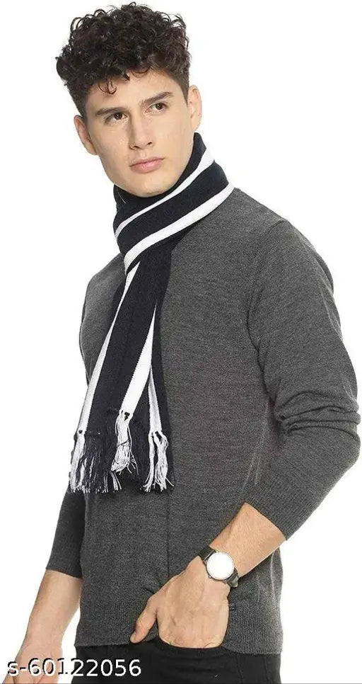 Warm, soft, large arcylic muffler scarf set (2pc) - perfect for cold weather activities, suitable for men and women. Fur net pattern. Machine washable stretch fit