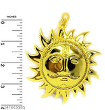 Golden brass Surya DevSun wall door hanging for Vastu, positive energy & good luck - enhances friendly atmosphere, easily hangable decor